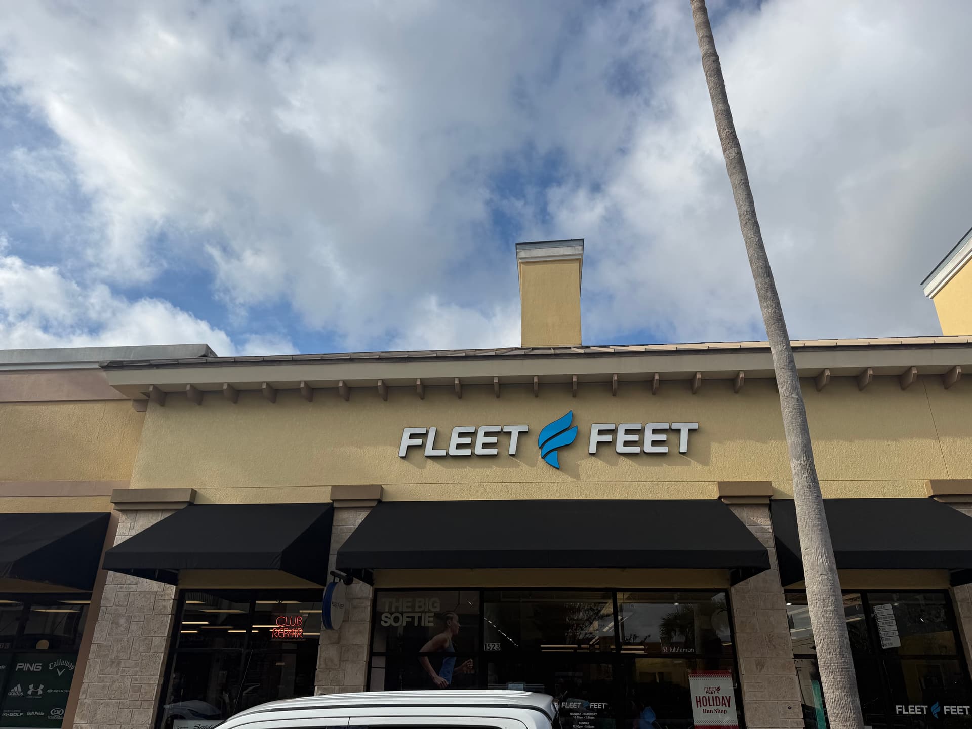 Black Sunbrella Canvas Awning Recovers for Fleet Feet Lakeland image
