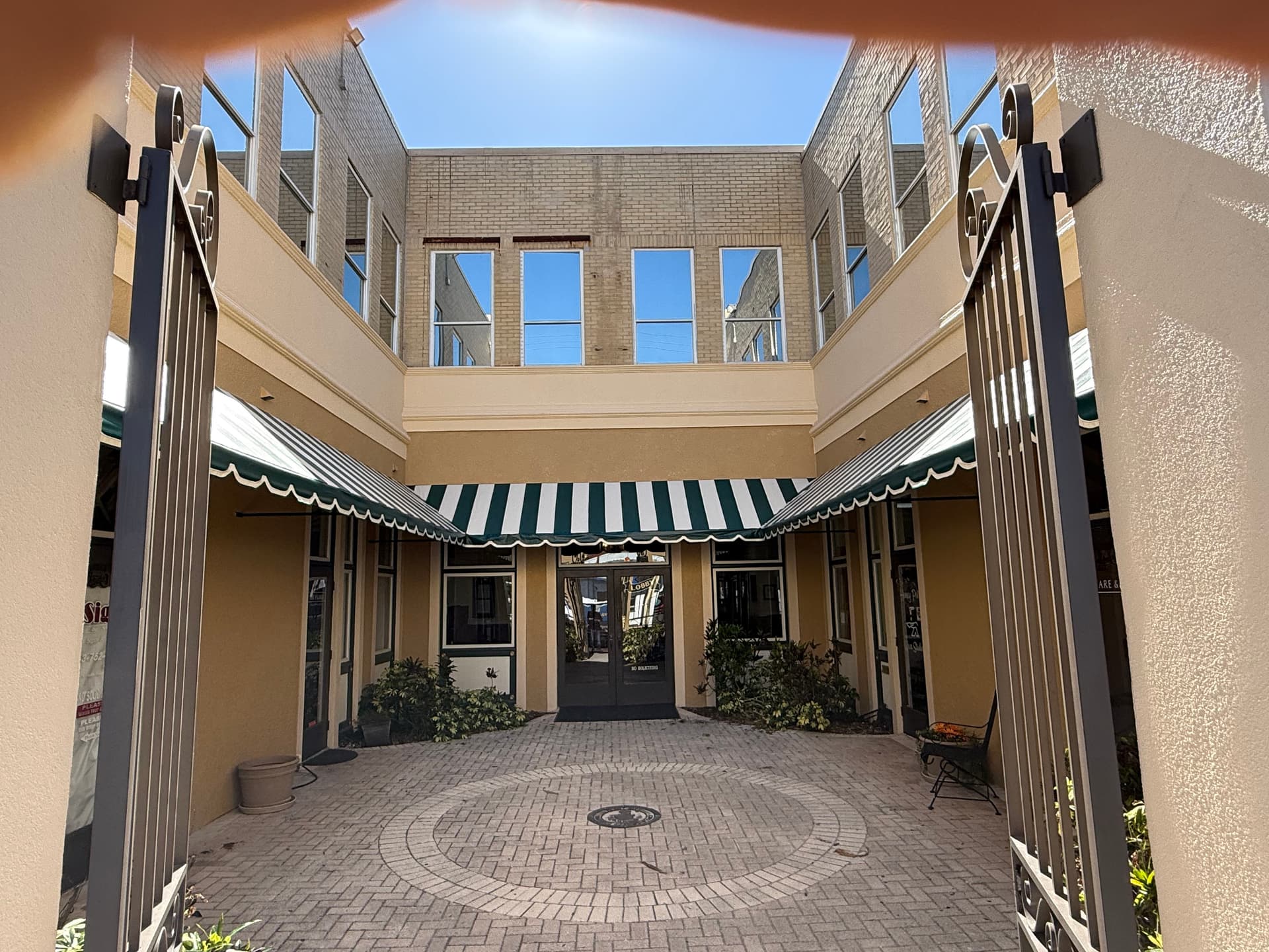 Plant City Alcove Mitre Awning Built to Match the Courtyard image