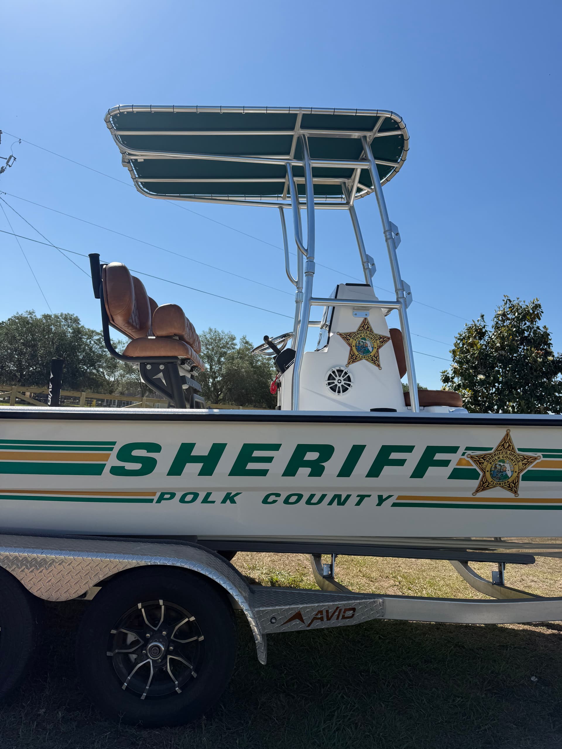 Custom T-Top Hinge Mod on a Polk County Sheriff Boat image