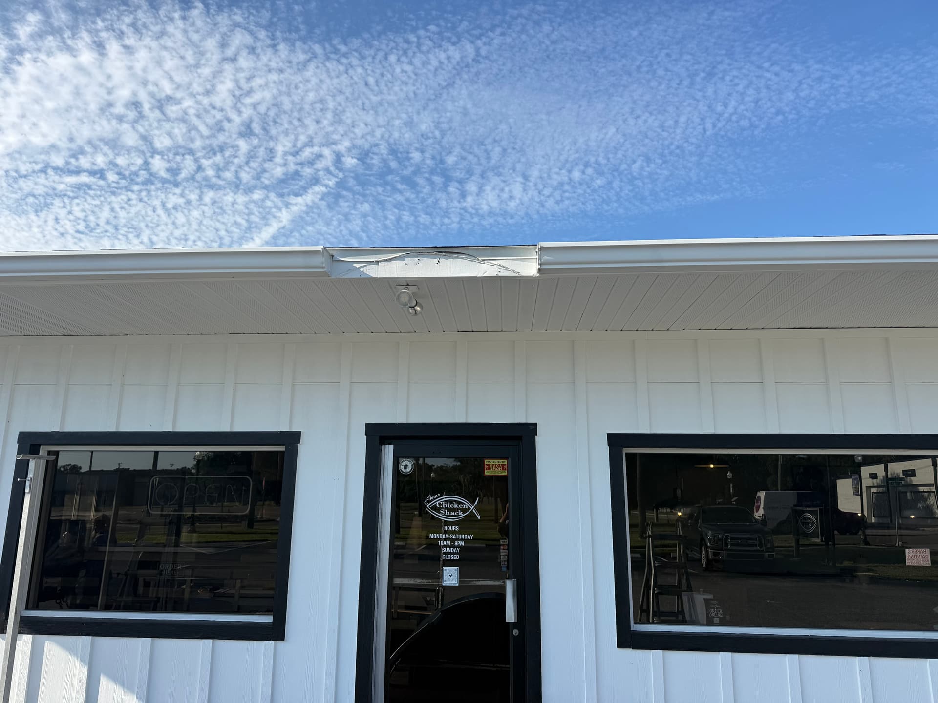 Gallery photos for Custom Black Vinyl Awning Install for Chicken Shack: Image #2
