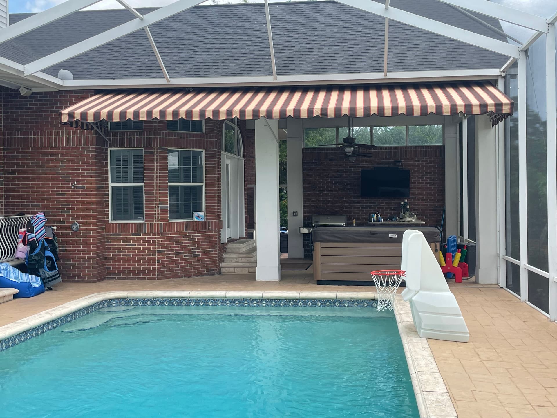 New Aluminum Frame and Sunbrella Awning Install in Lakeland FL image