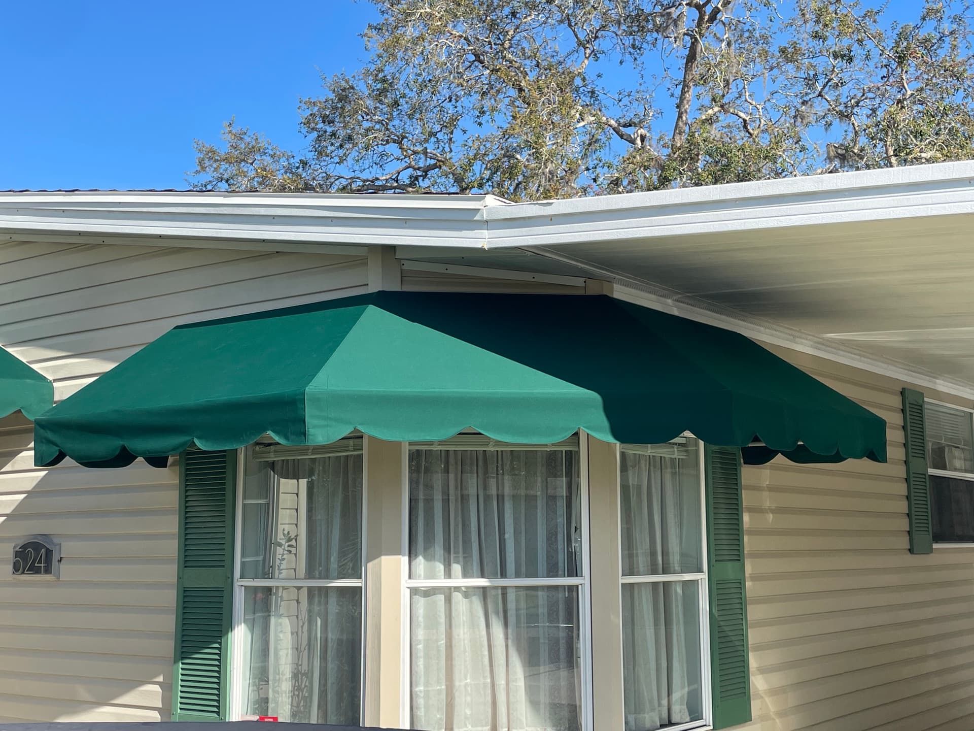 Forest Green Awning Fabric Replacement in Sebring Florida image