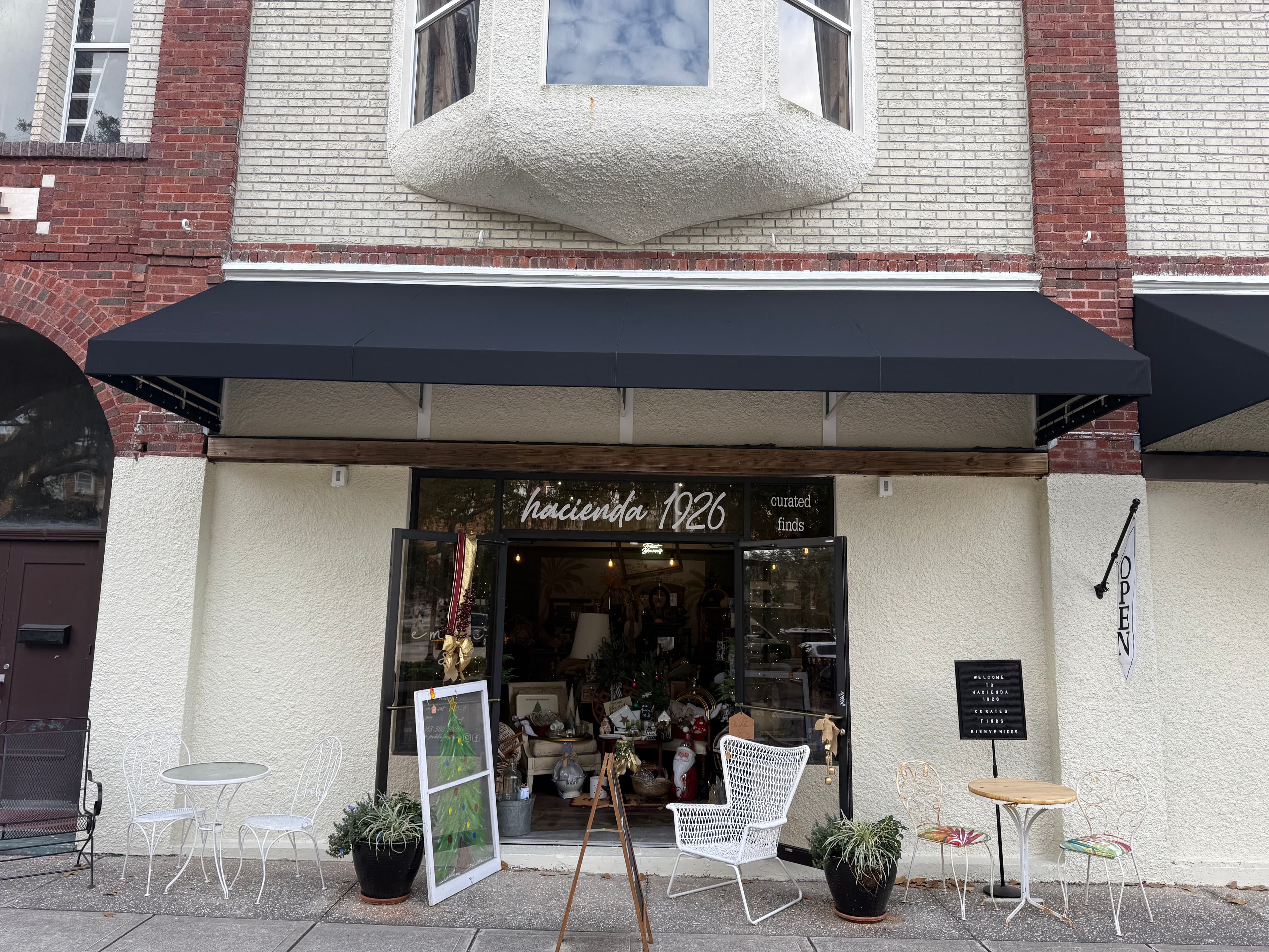 Project Bold Black Sunbrella Awnings Upgrade Downtown Avon Park Storefronts image